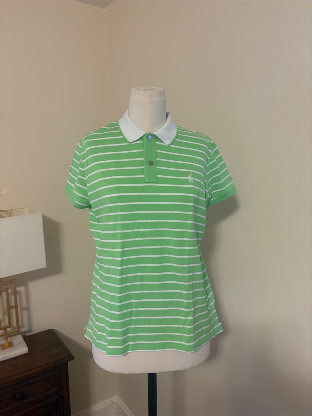 Ralph Lauren Golf Striped Polo Shirt - Green/White